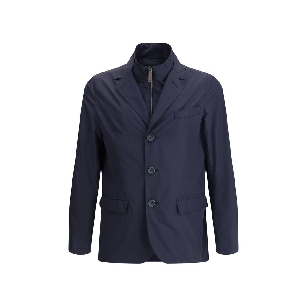 Blue Polyester Jackets And Coat