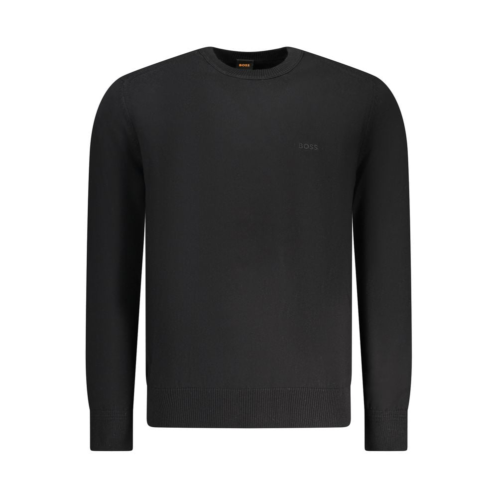 Black Cotton Men's Sweater
