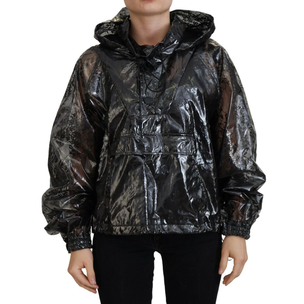 Black Nylon Rain Coat
