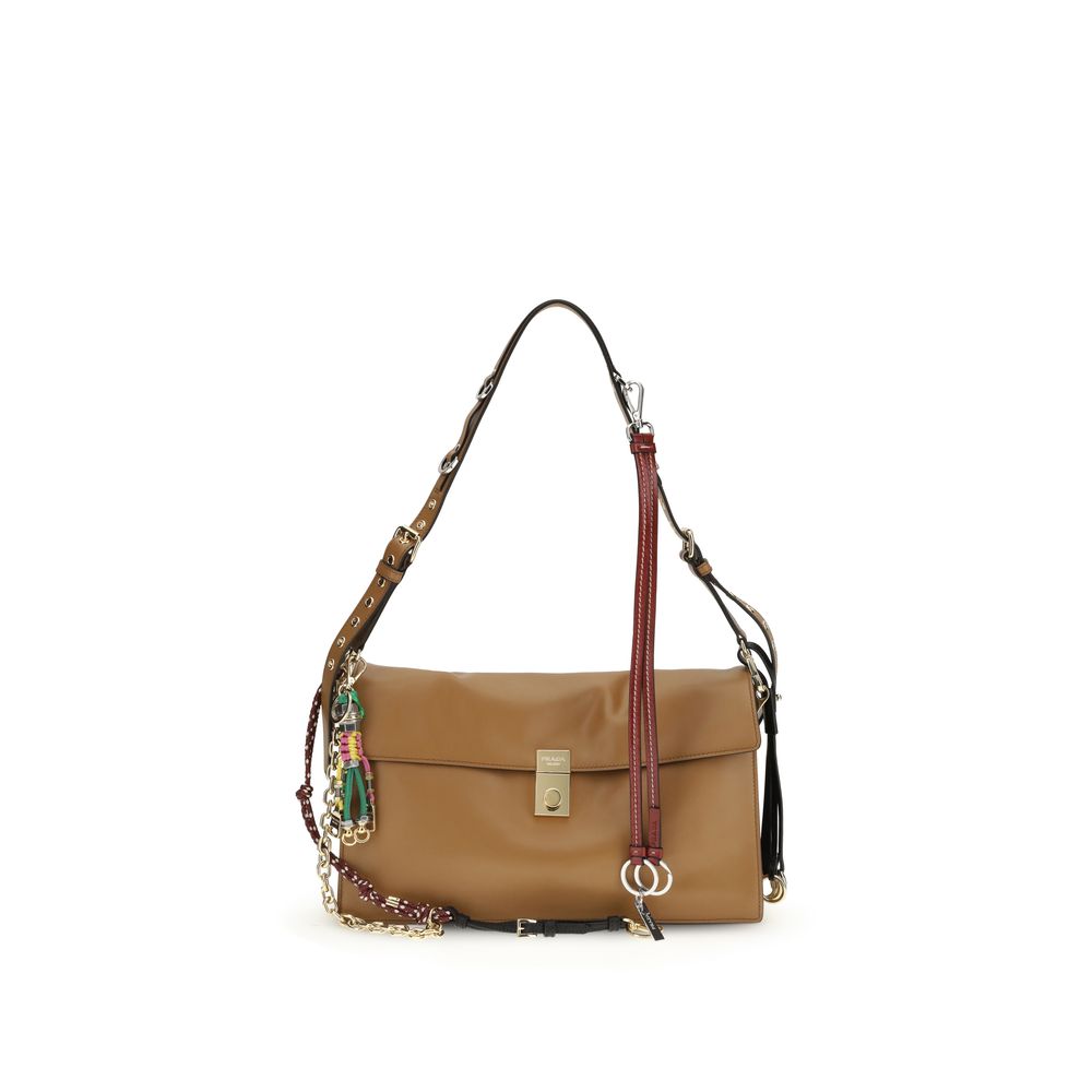 Beige Calf Leather Bos Taurus Shoulder Bag