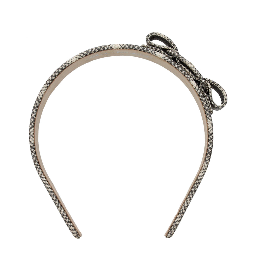 Beige Leather Hair Bow