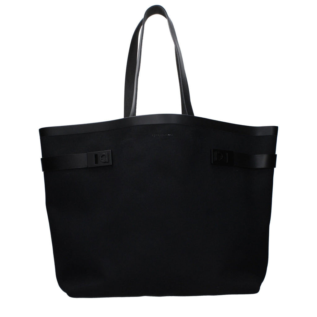 Black Fabric Shoulder Bag