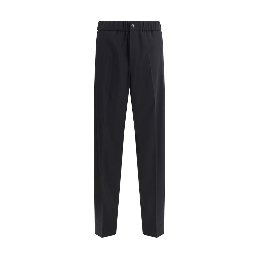 Black Cotton Casual Pants