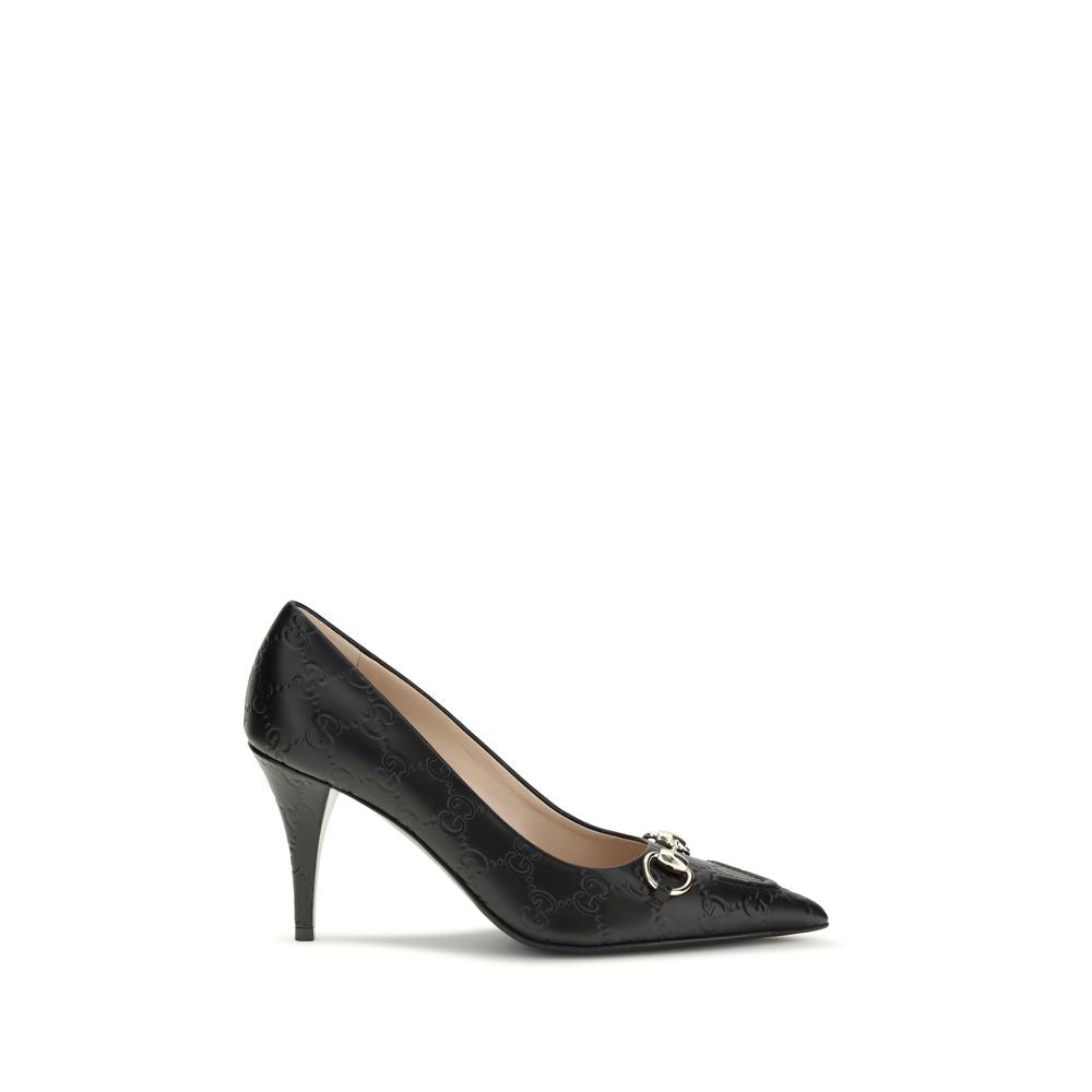 Black Calf Leather Bos Taurus Mid Heel Pumps