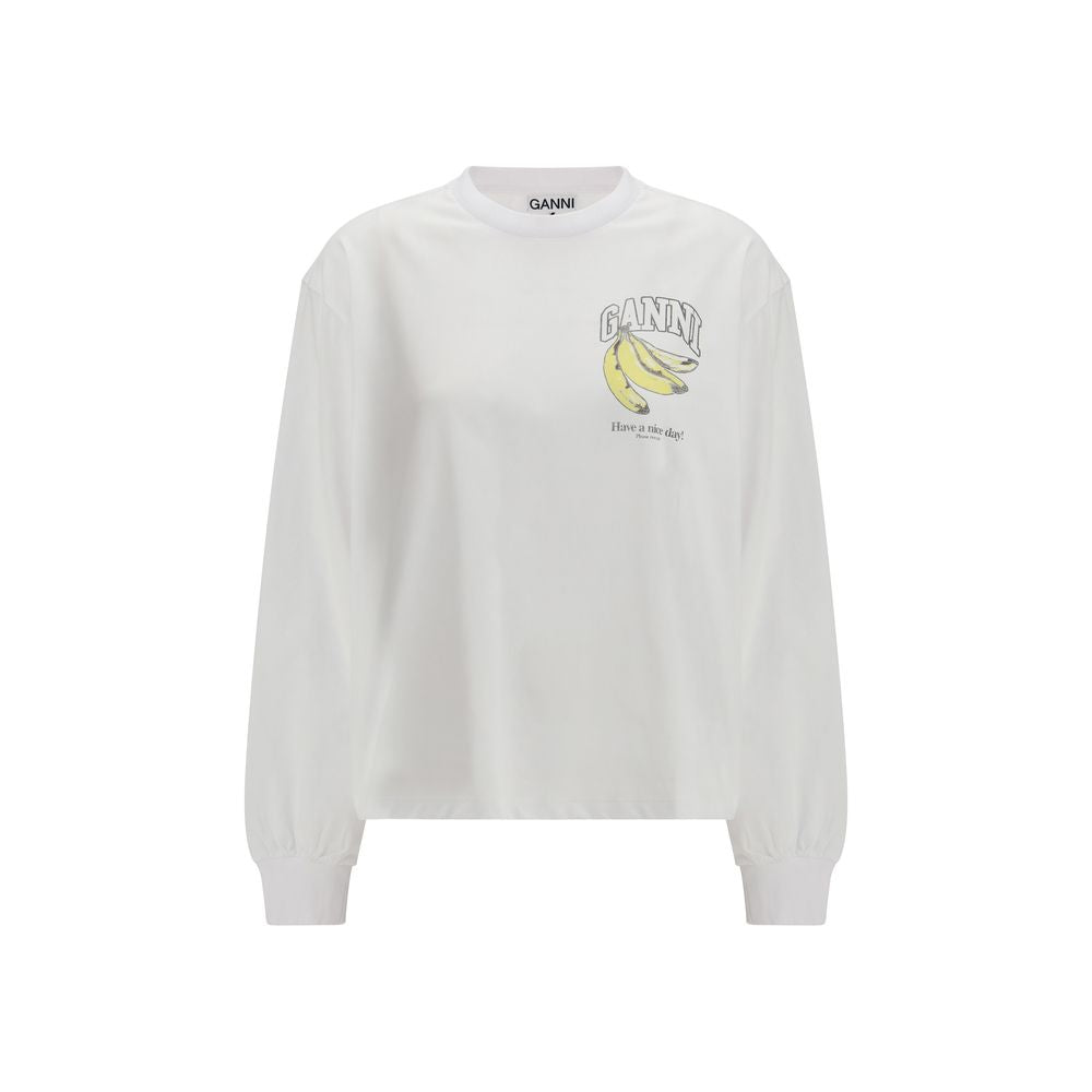 White Cotton Long Sleeve T-Shirt