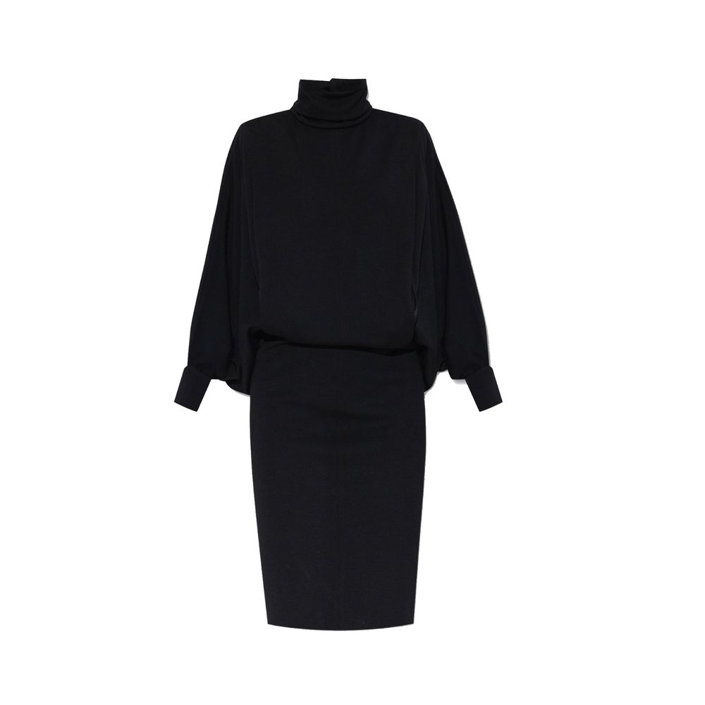 Black Wool Casual Dress