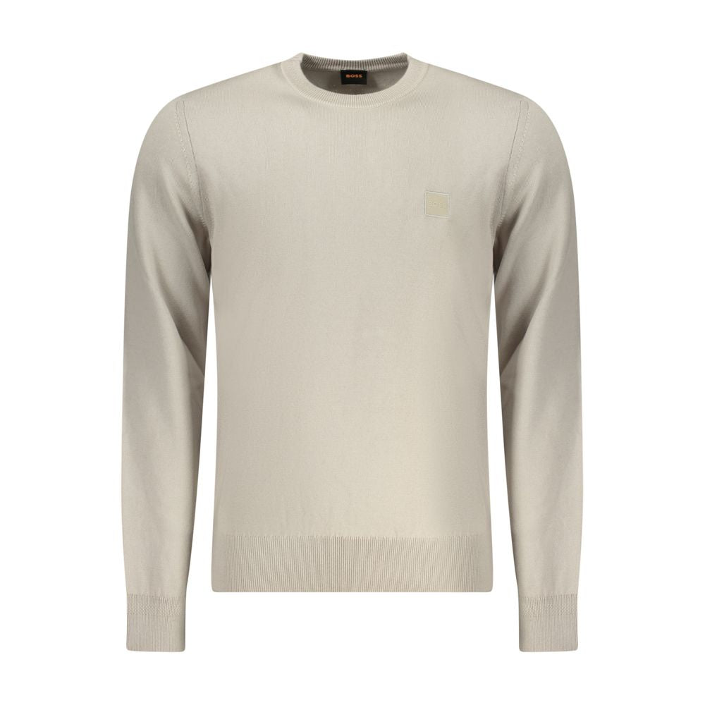 Beige Cotton Mens Sweater