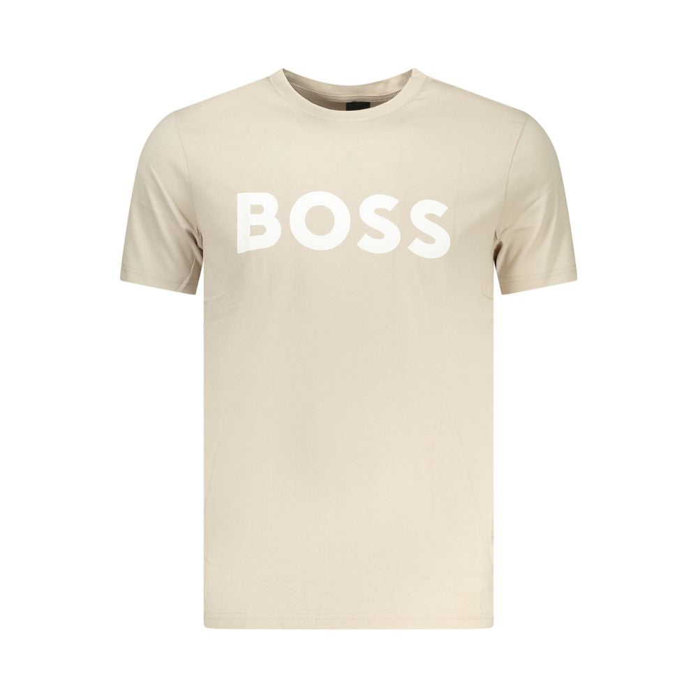 Beige Cotton Men's T-Shirt