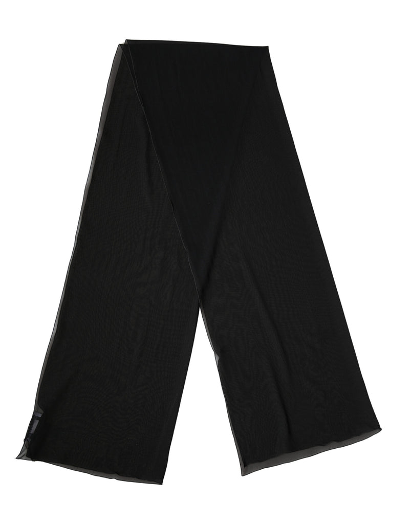 Black Silk Neck Wrap Shawl Stole 200cm x 64cm  Scarf