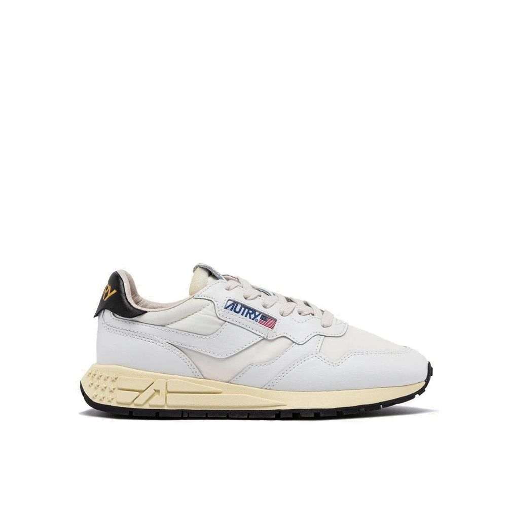 White Fabric Athletic Sneakers