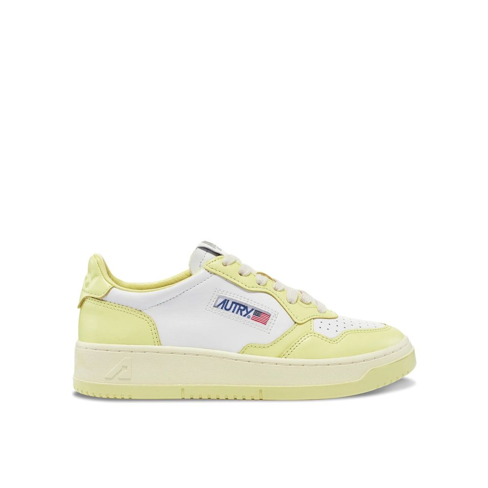 White Leather Low Top Sneakers