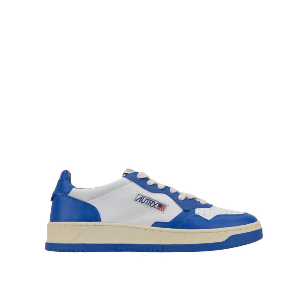 Blue Leather Sneakers