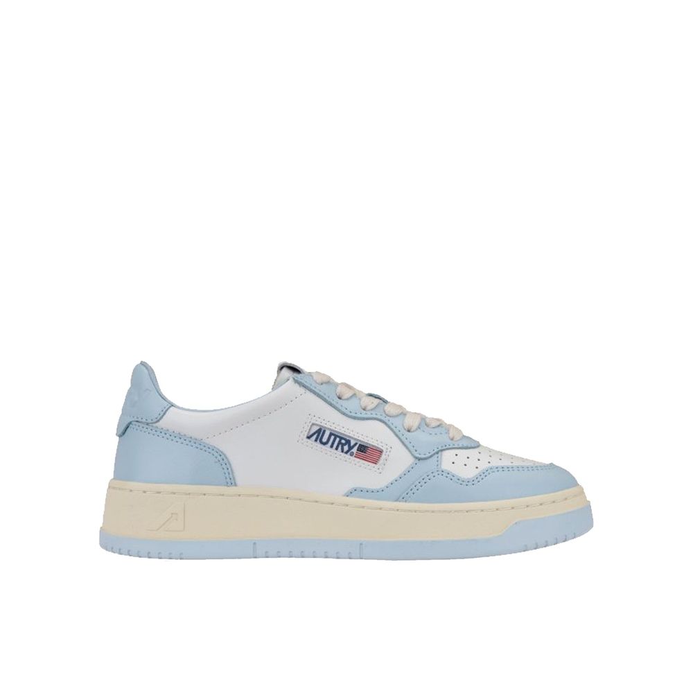 Blue Leather Sneakers