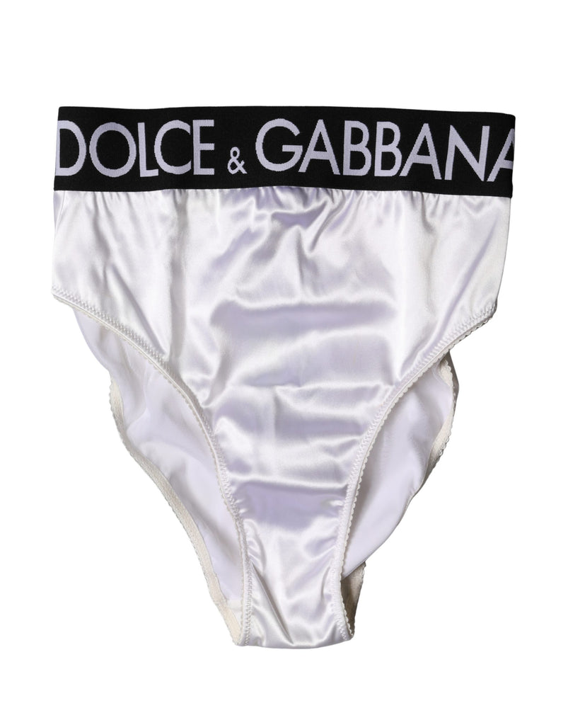 White Logo Brief High Waist Panty Underwear