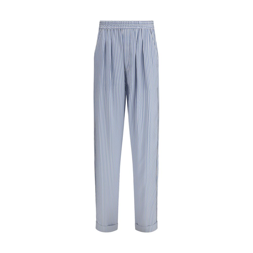 Multicolor Silk Casual Pants
