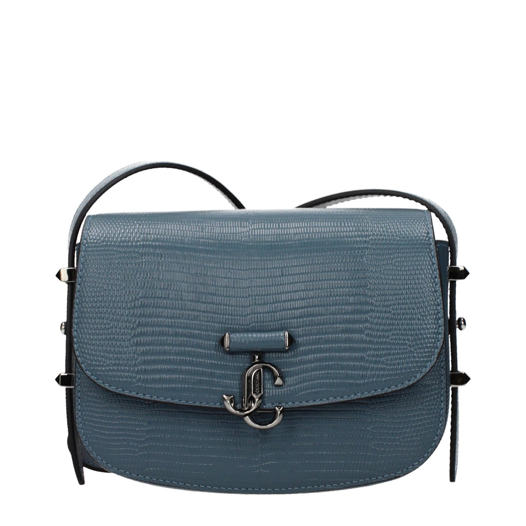 Blue Leather Shoulder Bag