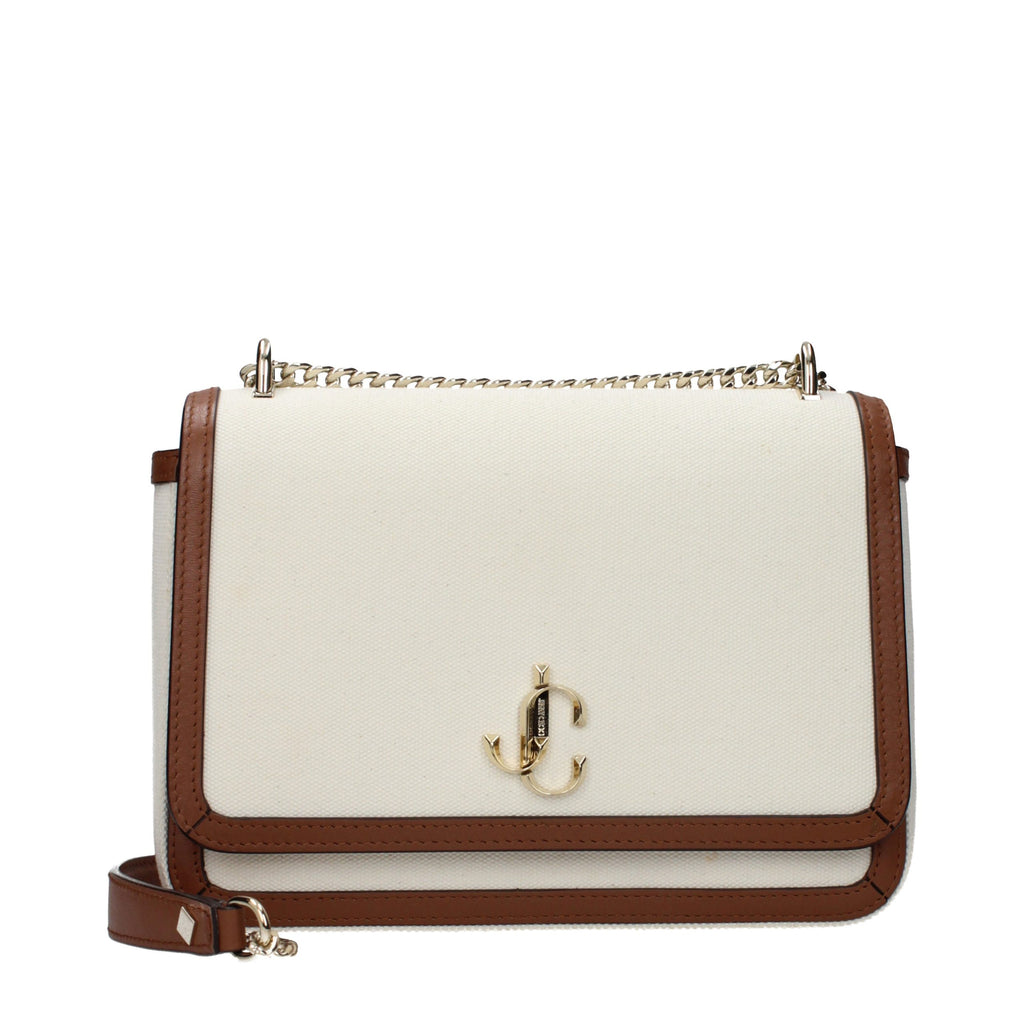 Beige Fabric Crossbody Bag