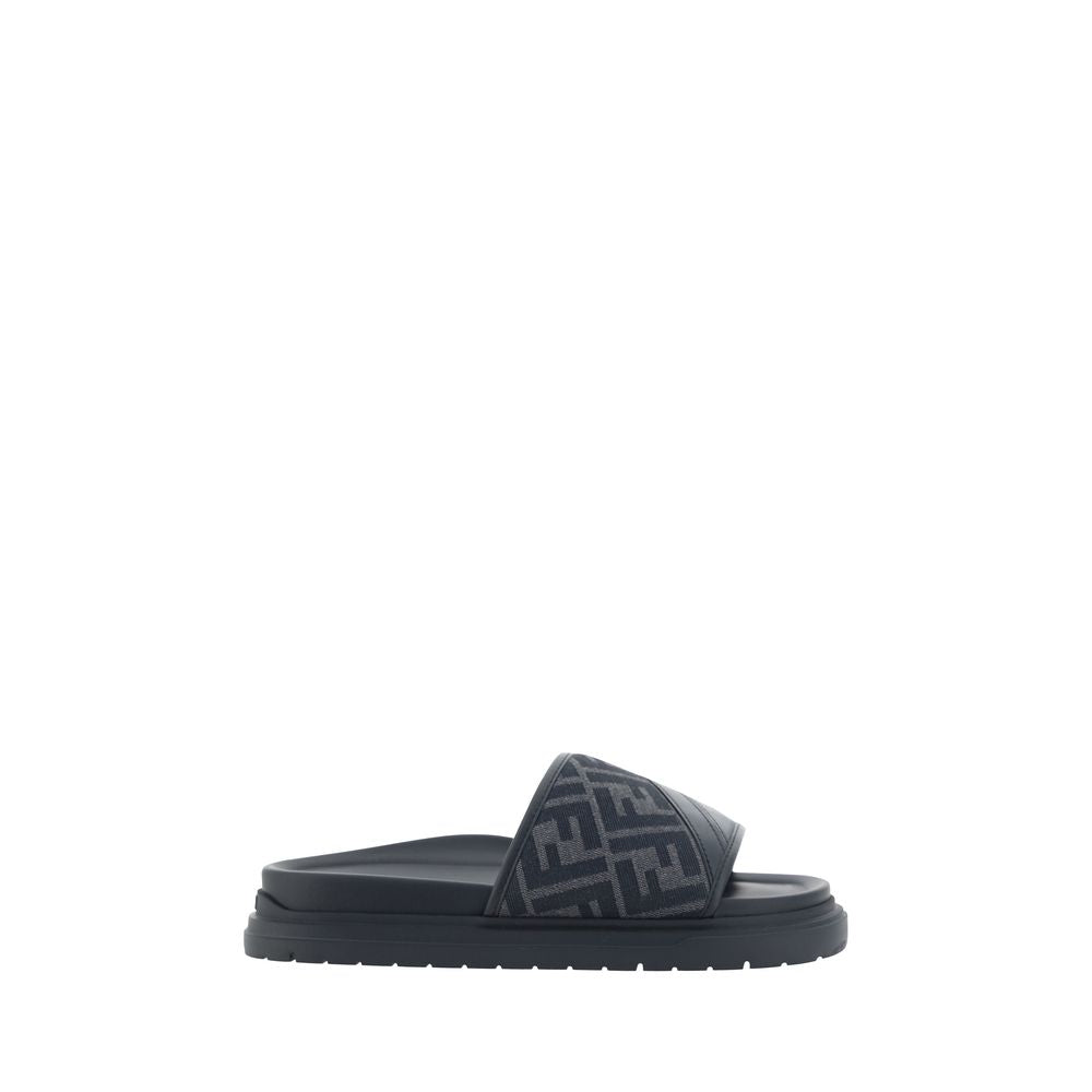 Gray Fabric Sandals