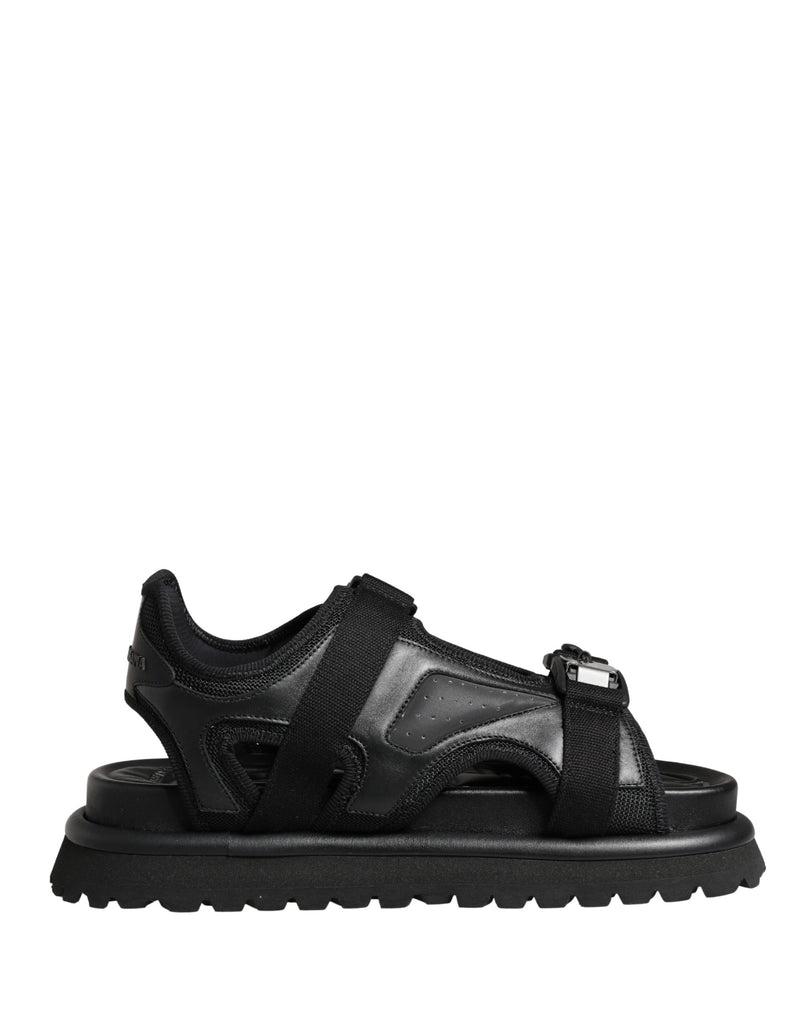 Black Logo Detailed Men Chunky Sandals Shoes