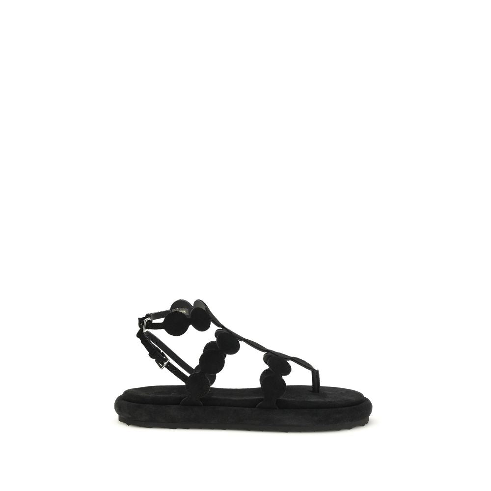 Black Calf Leather Bos Taurus Platform Sandals
