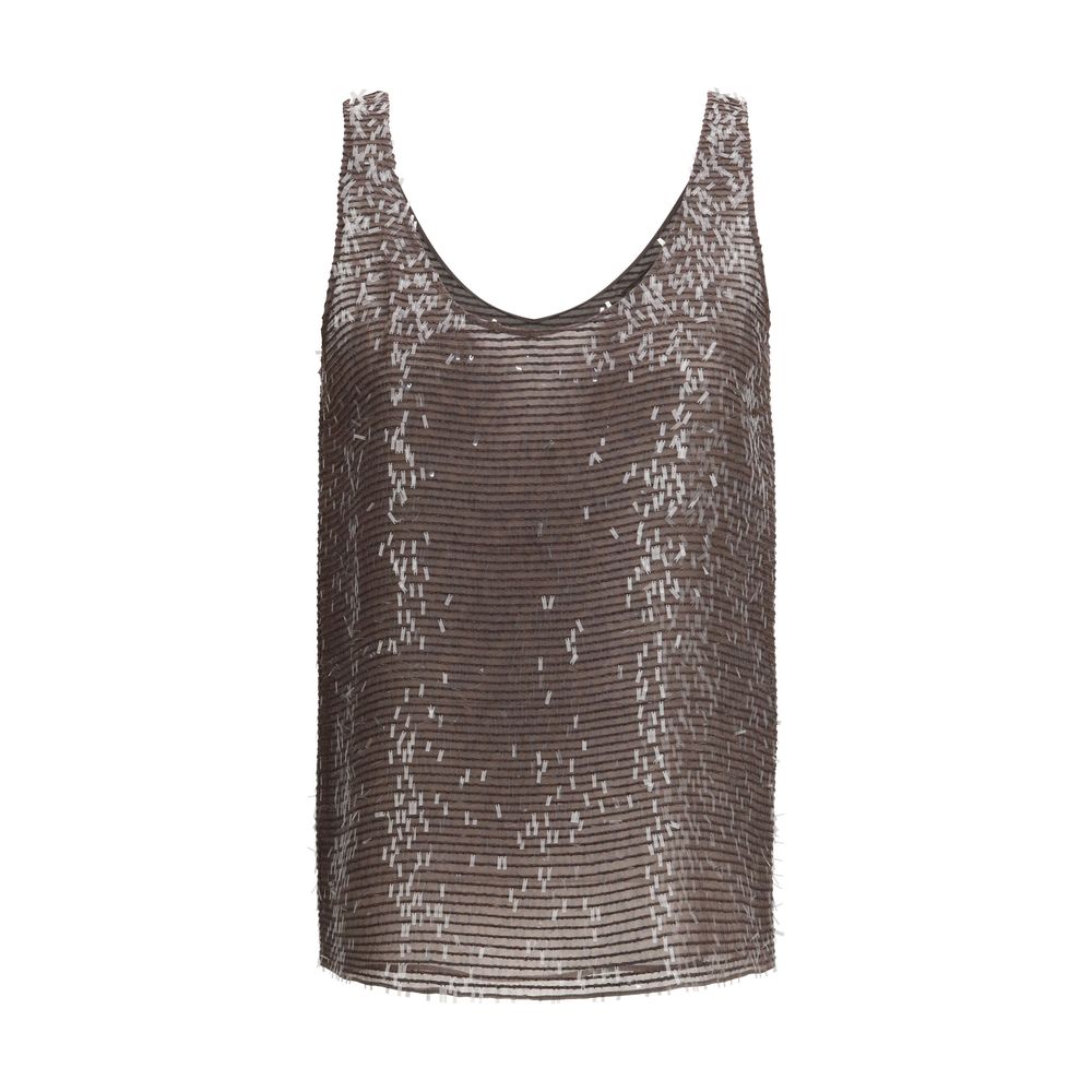 Brown Silk T-Shirt
