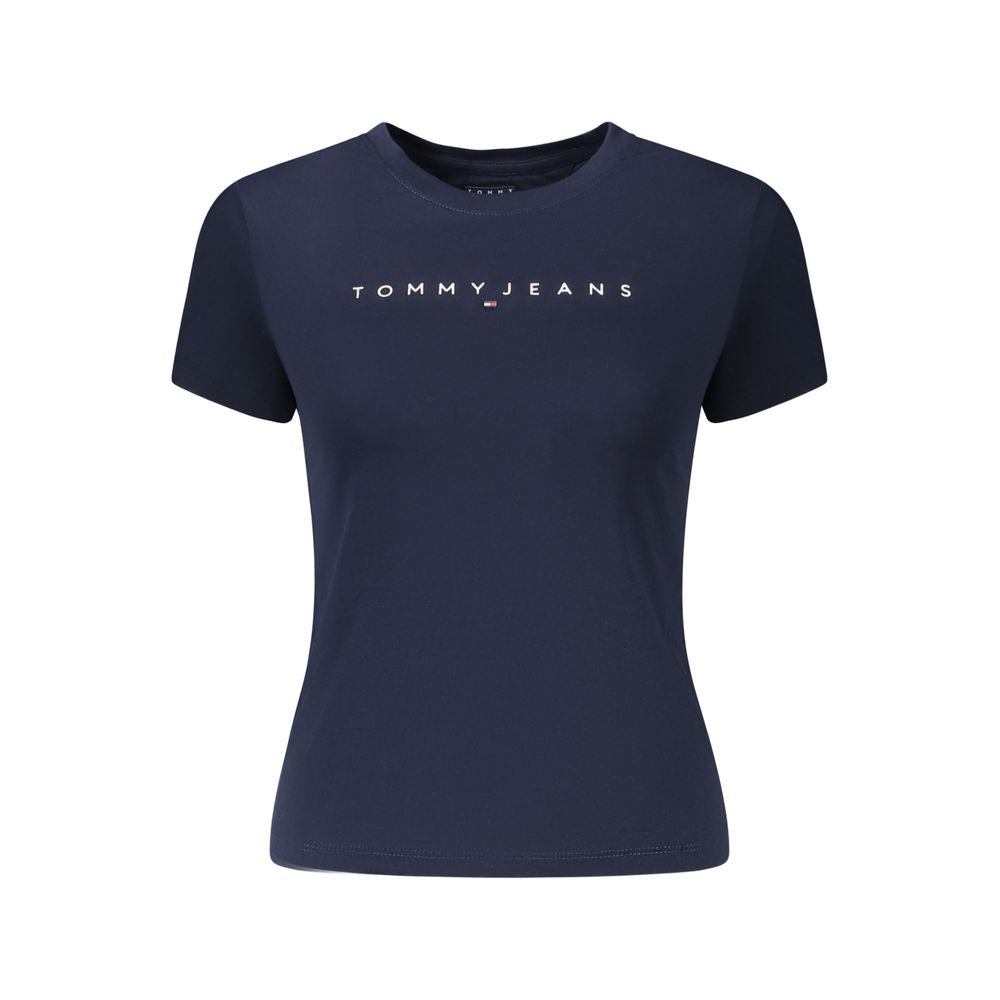 Blue Cotton Women T-Shirt