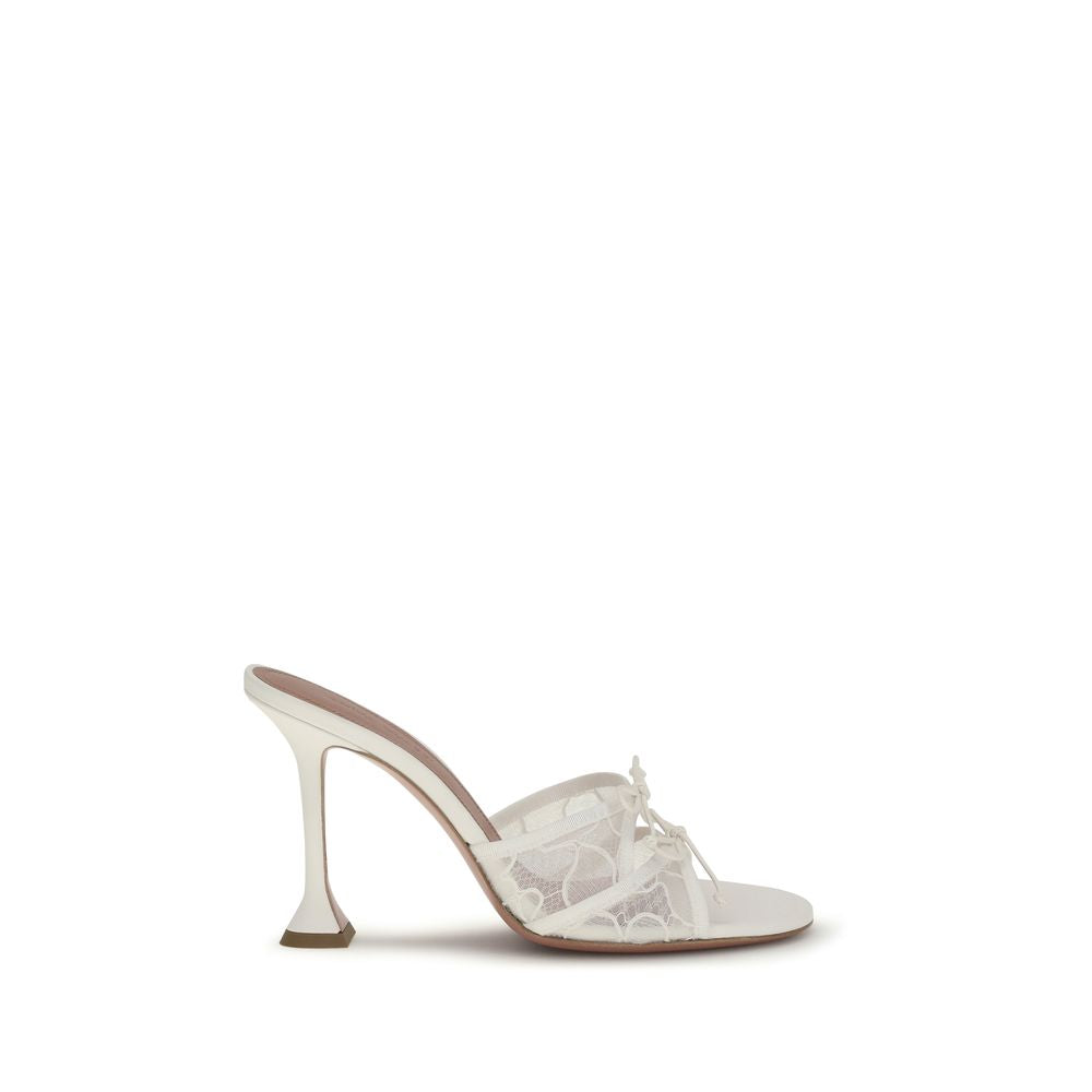 White Cotton Platform Sandals