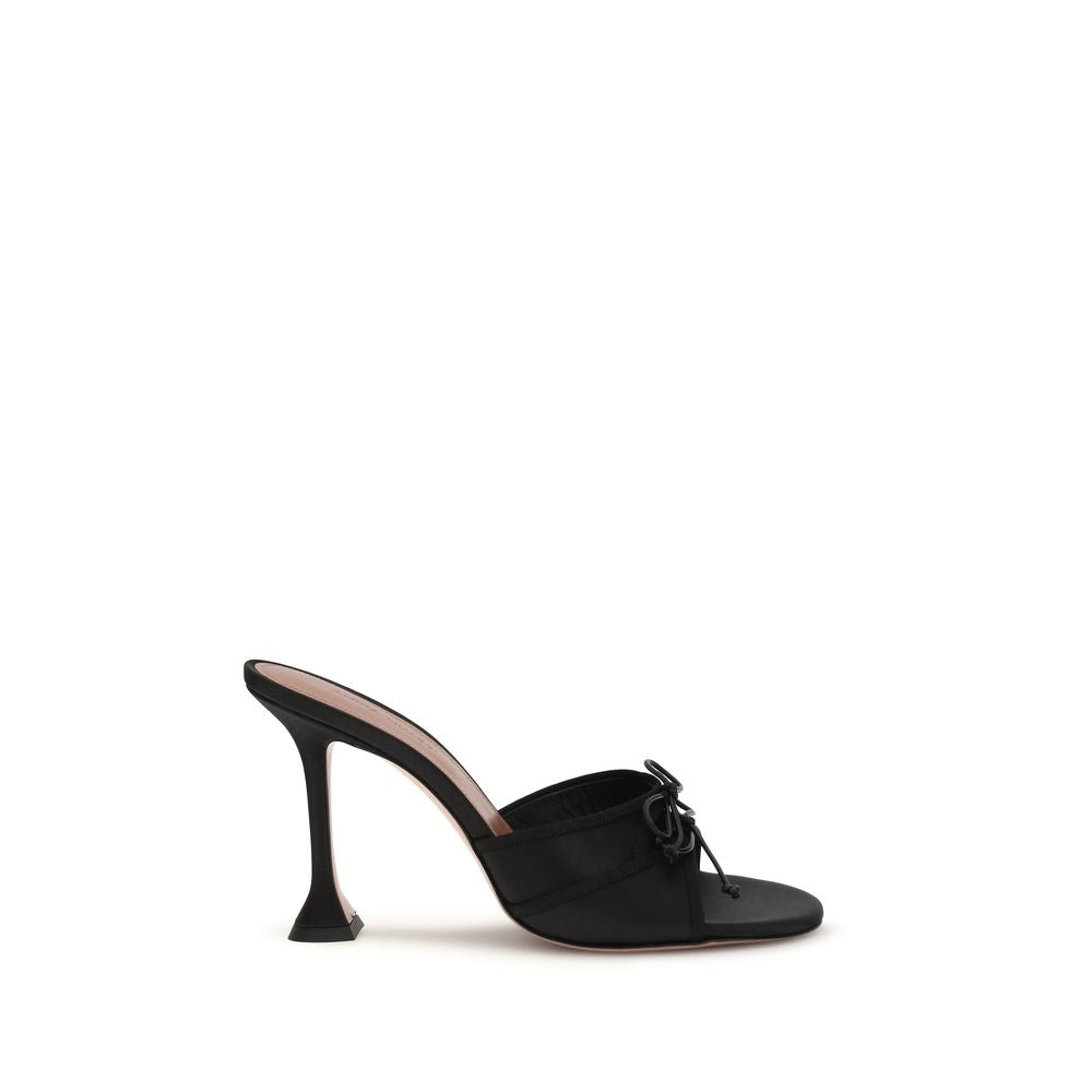 Black Silk Platform Sandals