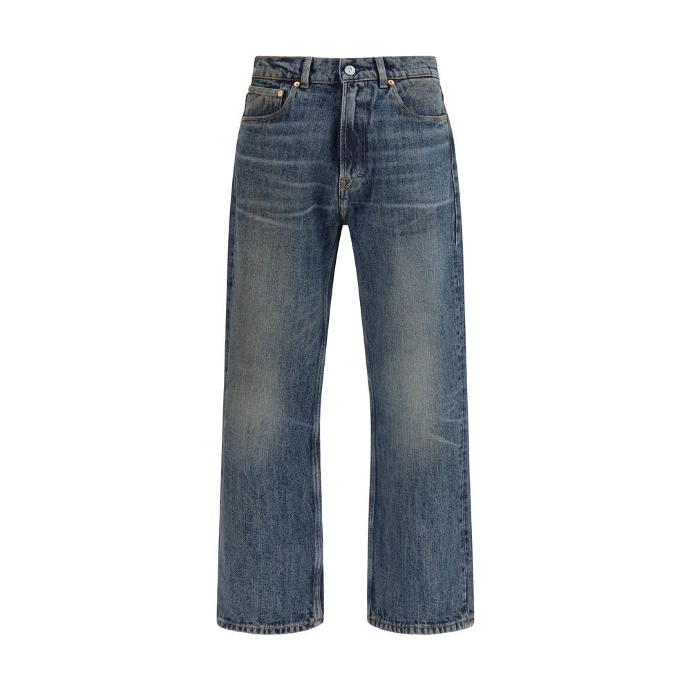Blue Cotton Relaxed Fit Jeans
