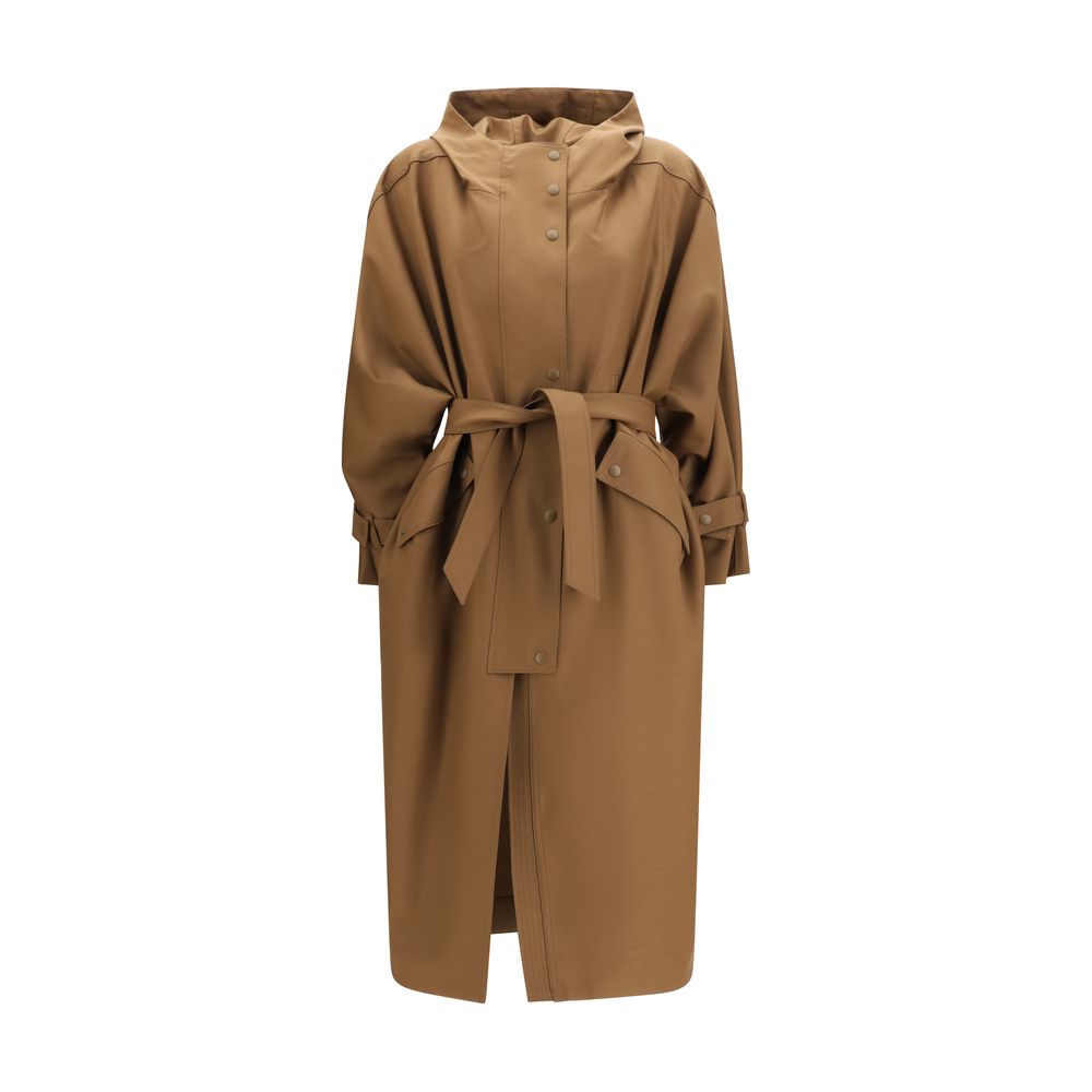 Brown Polyester Coat