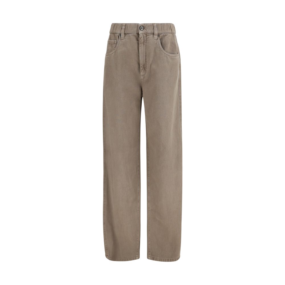 Beige Cotton Jeans Denim