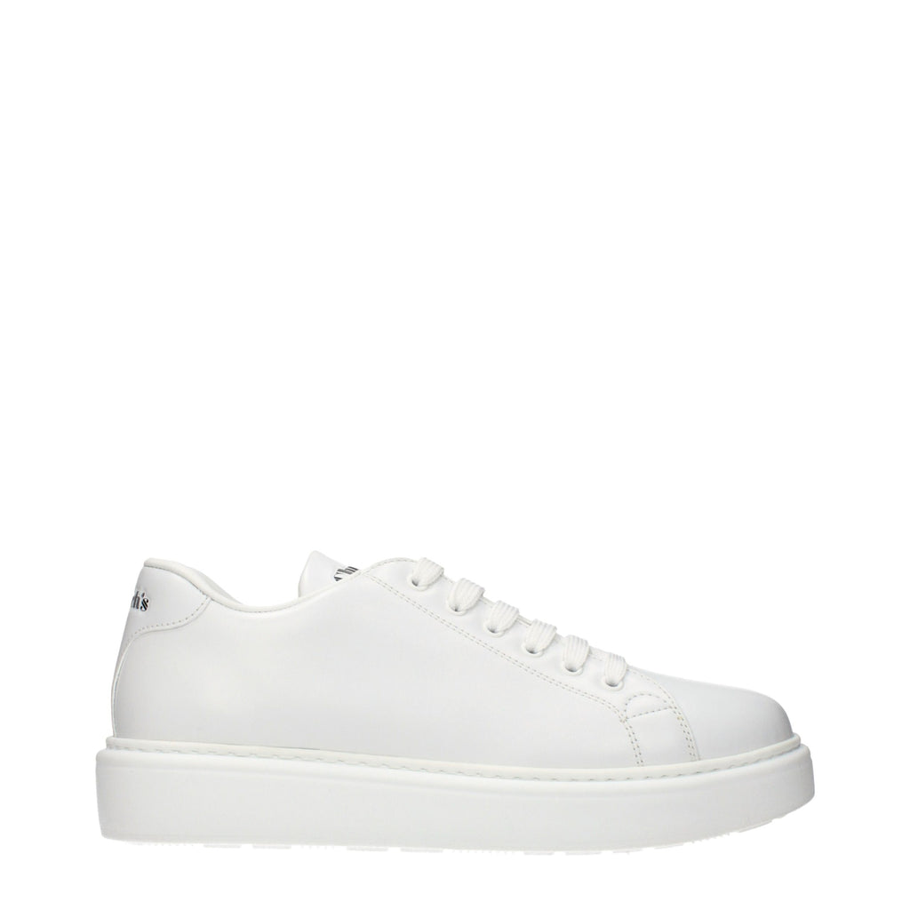 White Leather Low Top Sneakers