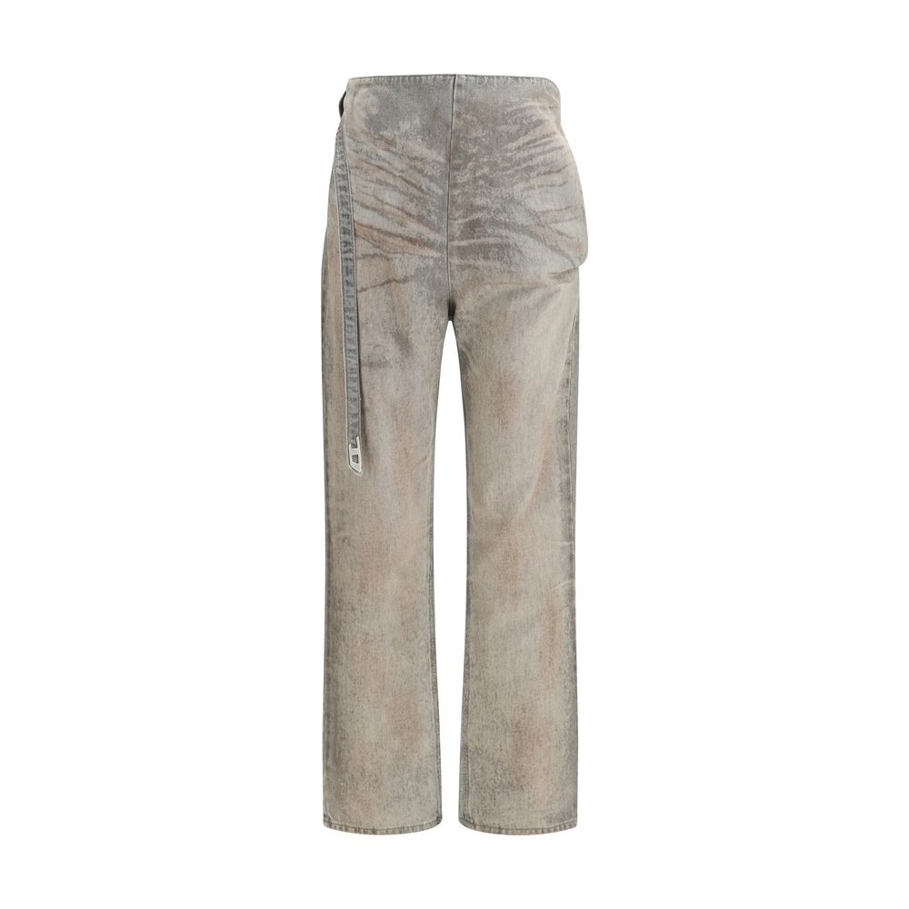 Gray Cotton Slim Fit Jeans