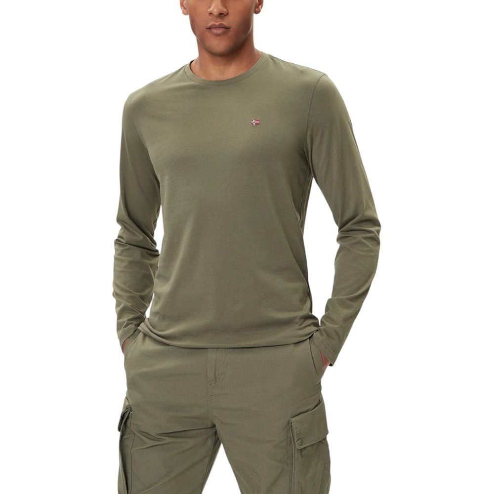 Bicolor Cotton Long Sleeve T-Shirt