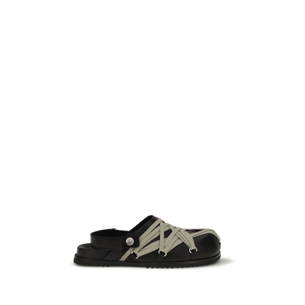 Black Calf Leather Bos Taurus Mules