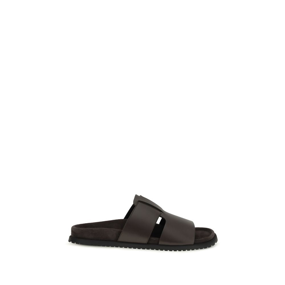 Brown Calf Leather Bos Taurus Sandals