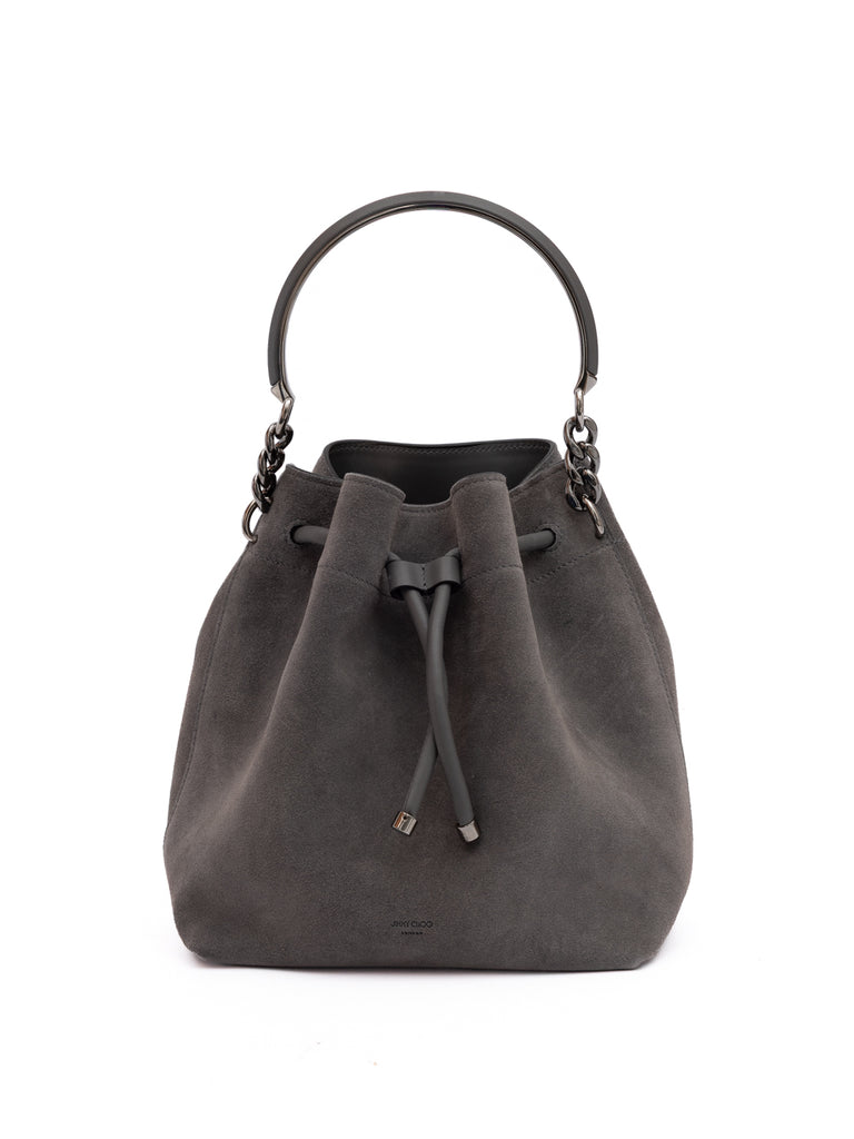 Dark Grey Bon Bon Suede Bucket