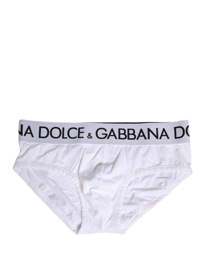 White Cotton Stretch Regular Brief Underwear