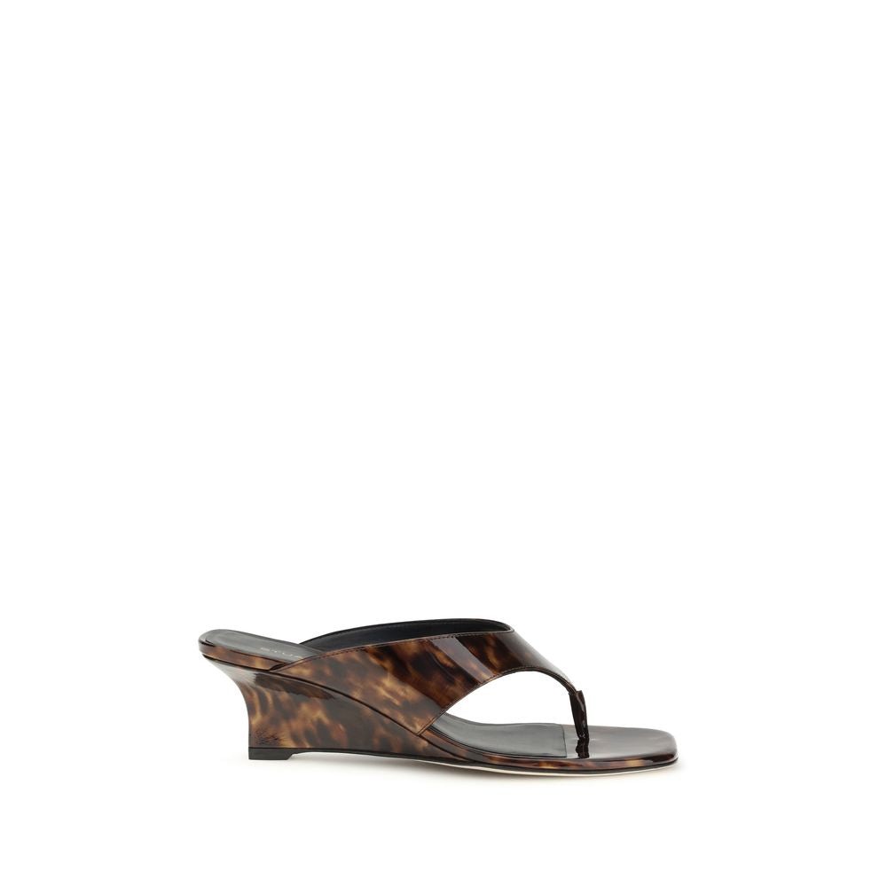 Multicolor Calf Leather Bos Taurus Wedge Sandals