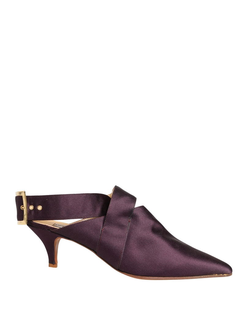 Purple Satin Sandals Shoes