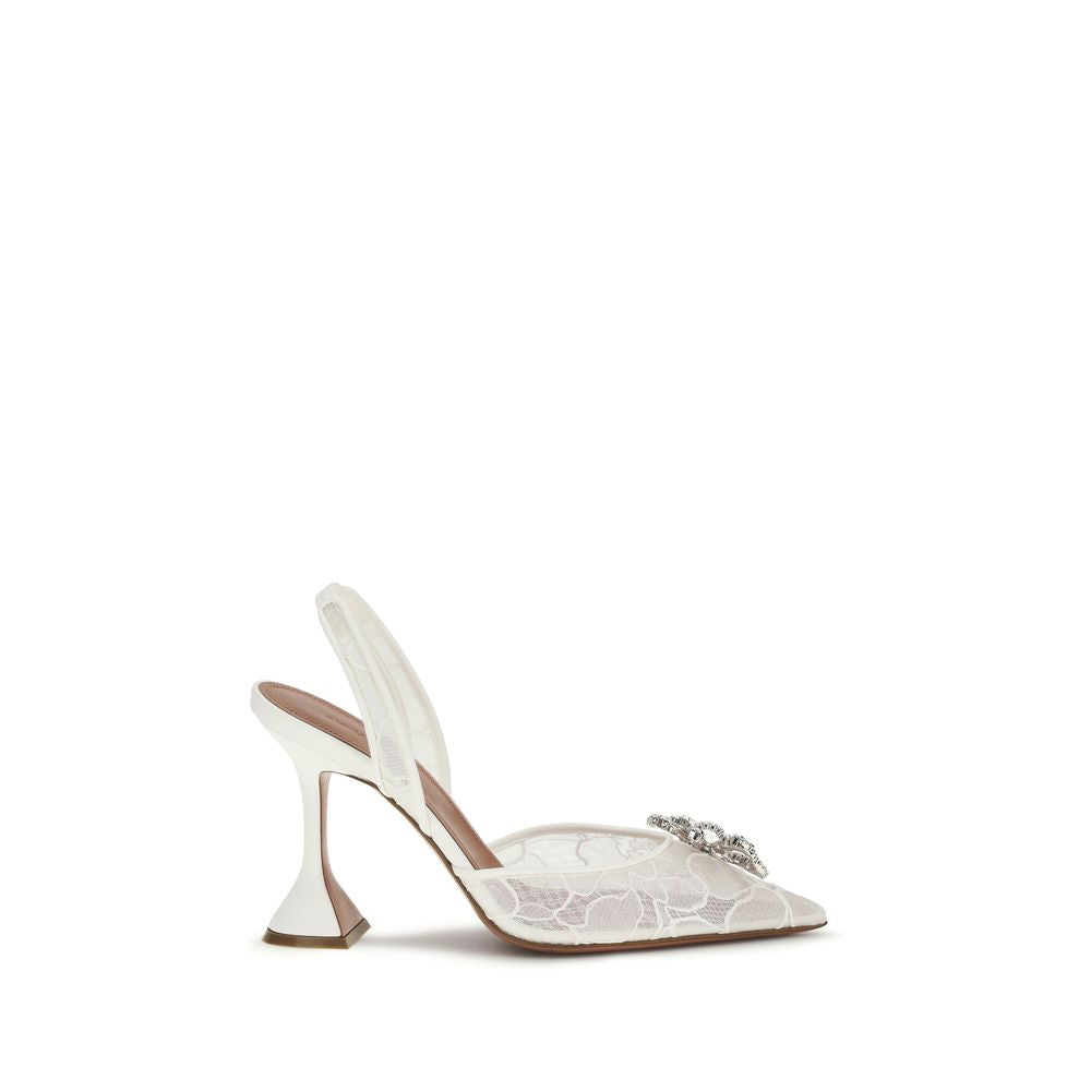 White Fabric Pumps