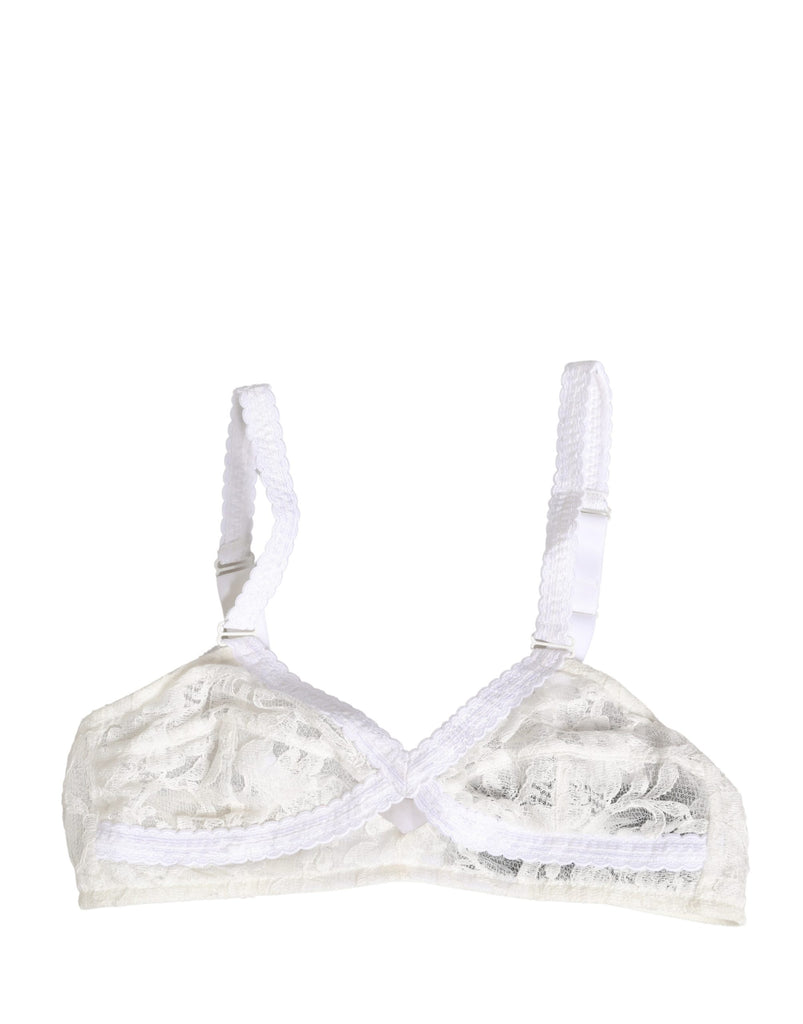 White Cotton Lace Wireless Soft Cup Bra Underwear