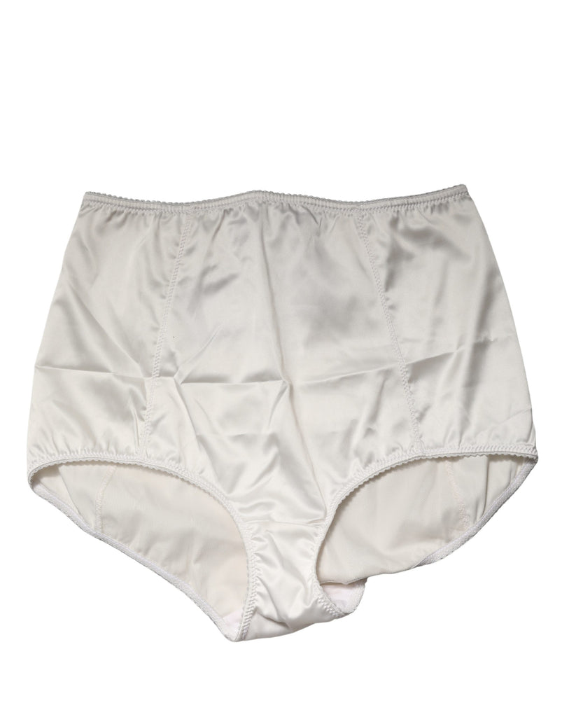 White Silk Blend High Waist Girdle Panty Underwear