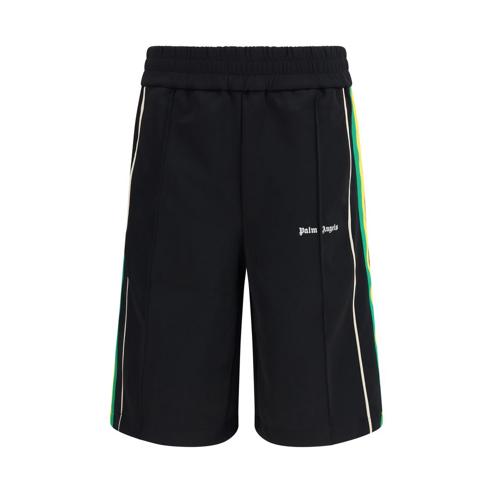 Black Polyester Bermuda Shorts