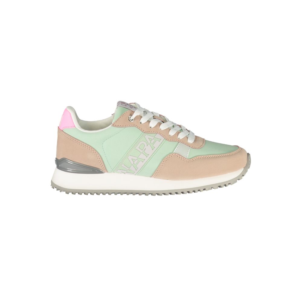 Green Polyester Athletic Sneakers