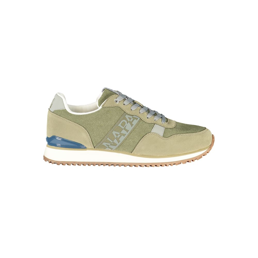 Green Polyester Athletic Sneakers