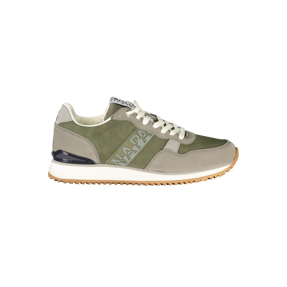 Green Polyester Athletic Sneakers