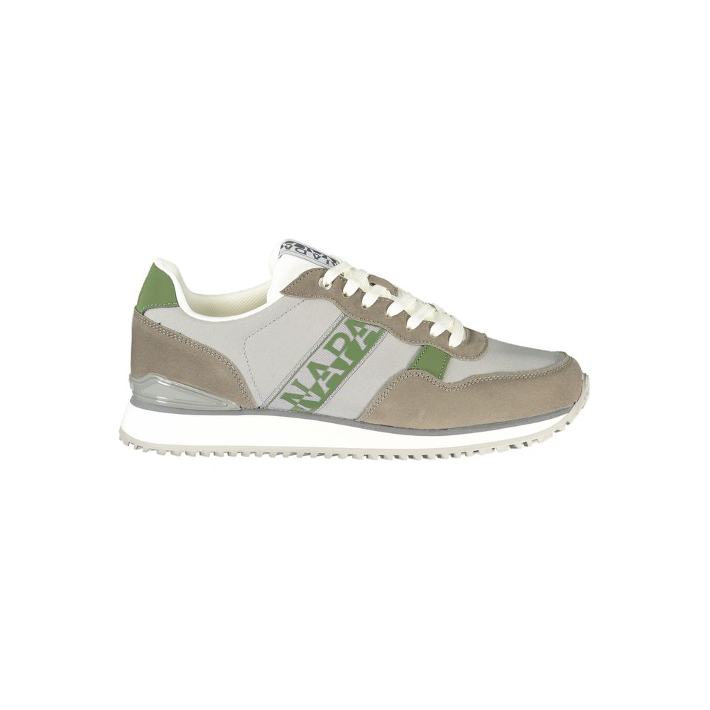 Gray Polyester Athletic Sneakers
