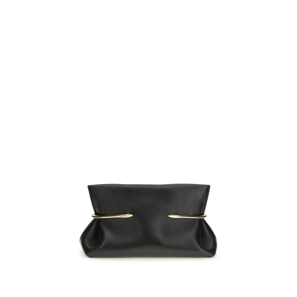 Black Napa Leather / Calf Bos Taurus Clutch Bag