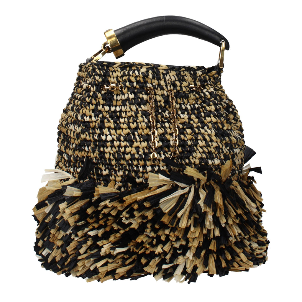 Beige Raffia Handbag